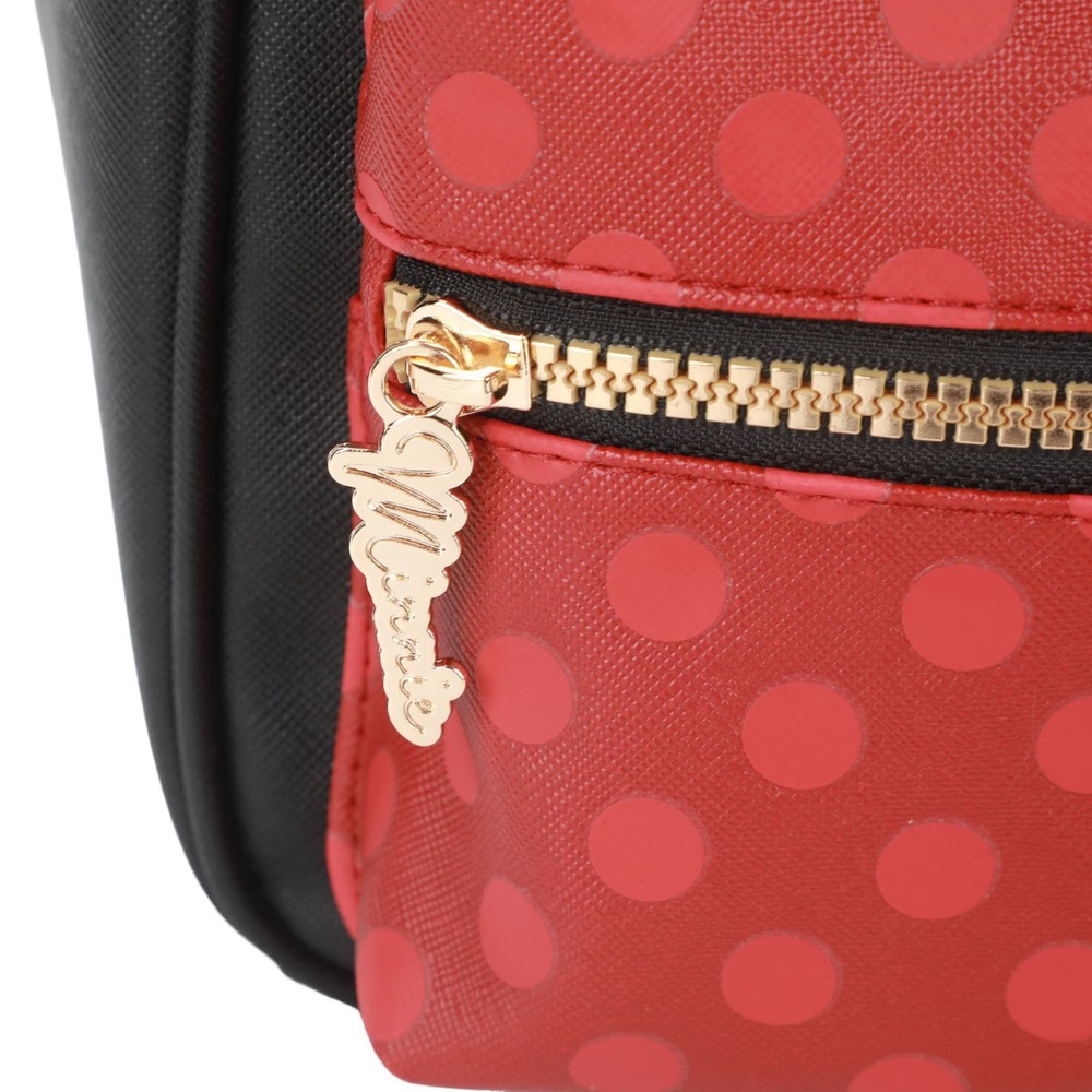 Disney Minnie Mouse Mini Backpack with Coin Pouch Charm Black Red Polka Dot - Picture 6 of 11